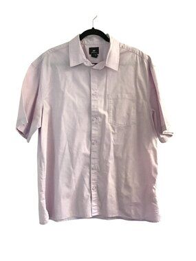 H&M- MENS LIGHT PURPLE COTTON SHORT SLEEVE BUTTON DOWN SHIRT SIZE LARGE